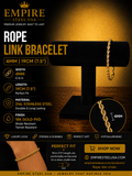 Rope Link Bracelet – 4MM | 19CM (7.5")