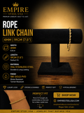 Rope Link Chain Bracelet – 4MM | 19CM (7.5")
