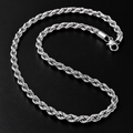 Rope Link Chain Necklace – 4MM | 50CM (19.7") | 316L Stainless Steel – Silver