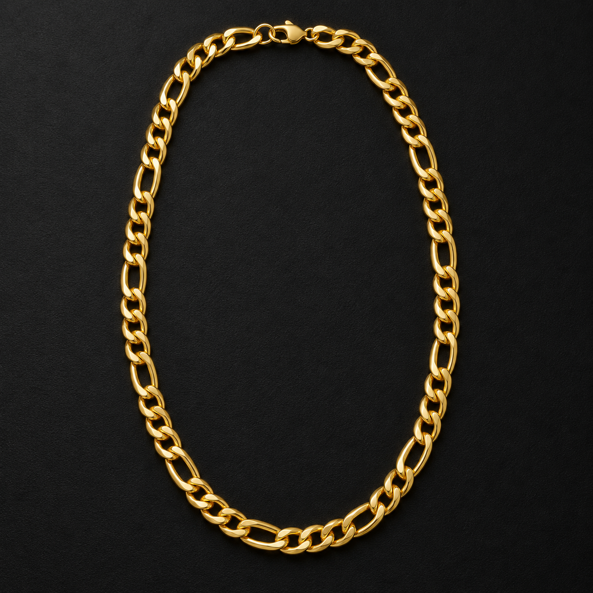 Figaro Link Chain – 8MM | 50CM (19.7”) | 316L Stainless Steel – 18K Gold PVD