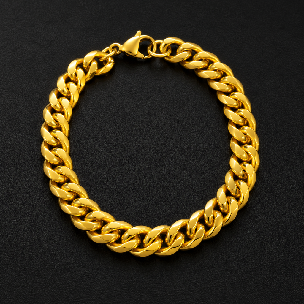 Cuban Link Bracelet – 8MM | 19CM (7.5”) | 316L Stainless Steel – 18K Gold PVD