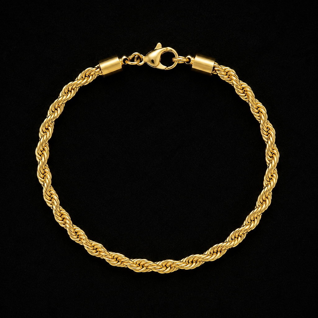 Rope Link Bracelet – 4MM | 7.5" (19CM) 316L Stainless Steel