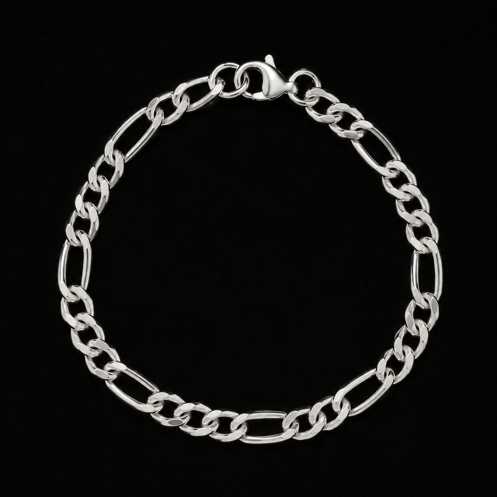 Figaro Link Bracelet – 6MM | 7.5" (19CM) 316L Stainless Steel-Silver