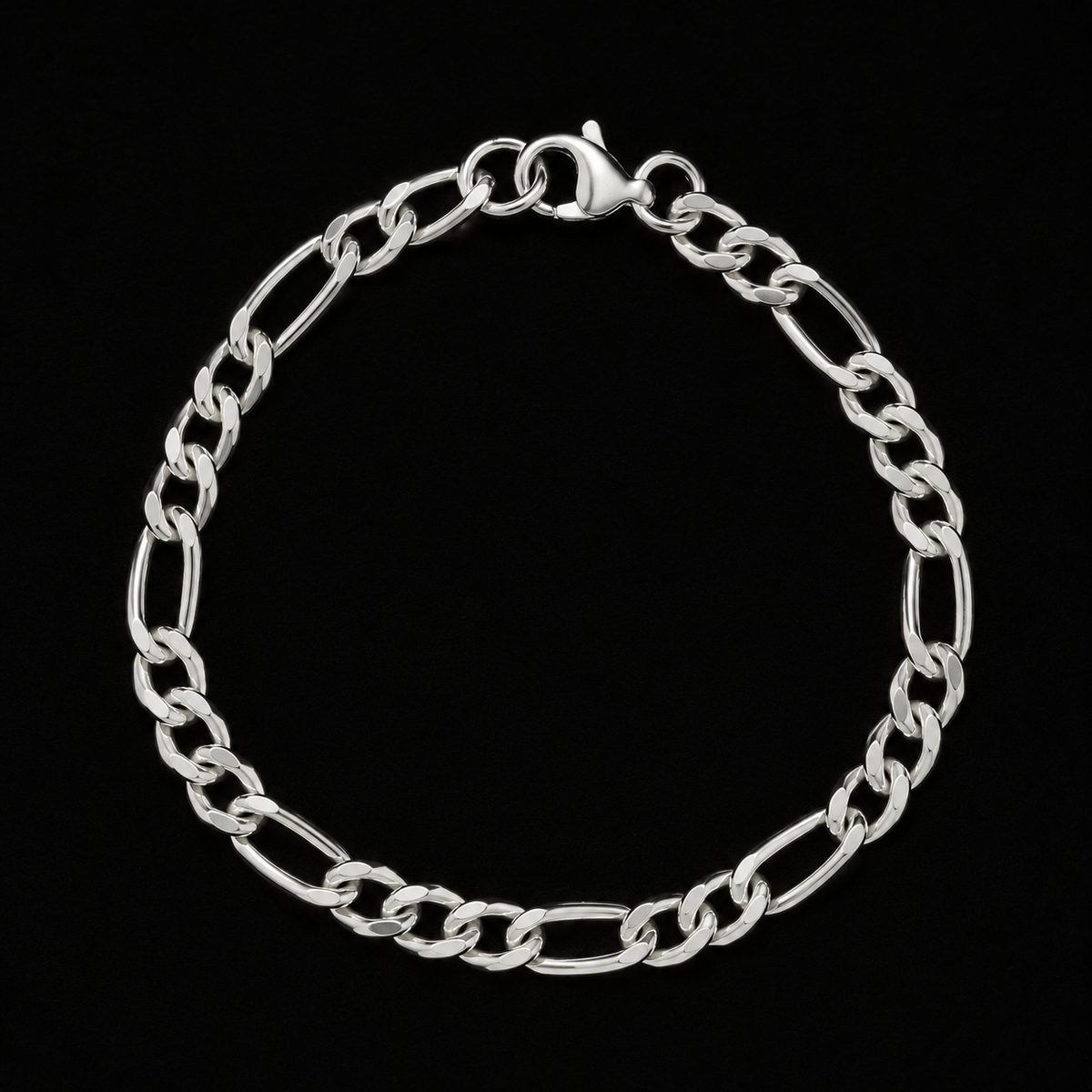 Figaro Link Bracelet – 6MM | 7.5" (19CM) 316L Stainless Steel-Silver