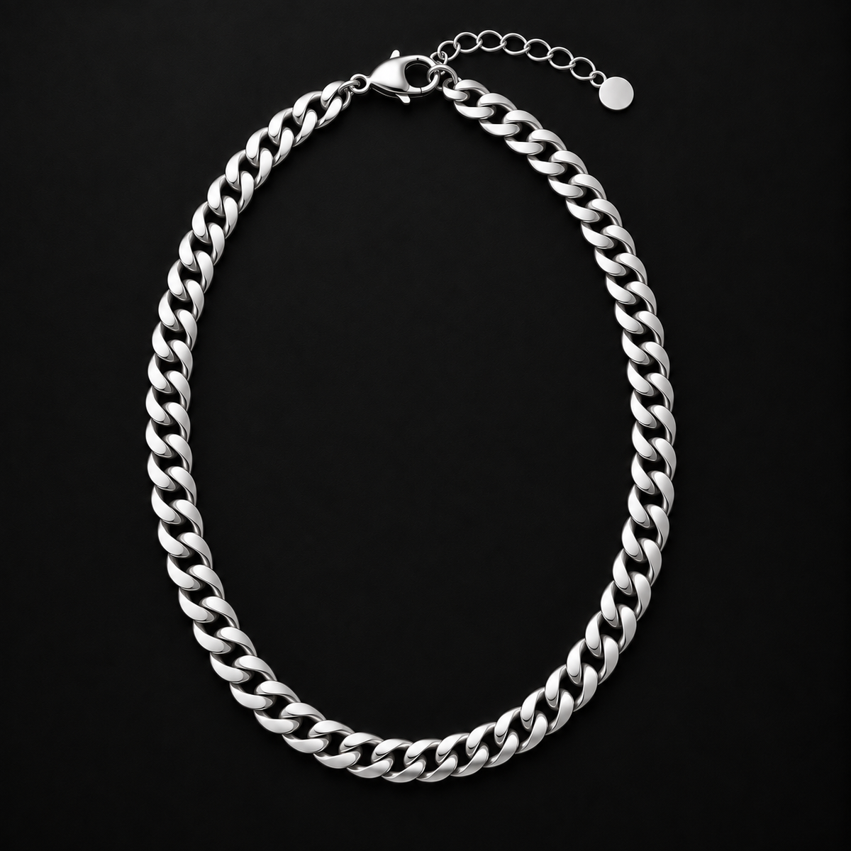 Cuban Link Chain – 6MM | 42CM + 5CM (15" + 2") 316L Stainless Steel - Silver