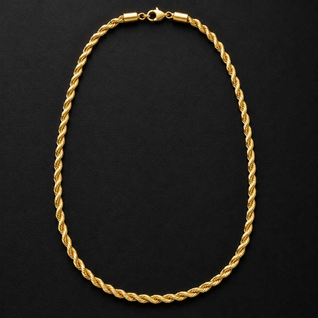 Rope Link Chain Necklace – 4MM | 50CM (7.5")