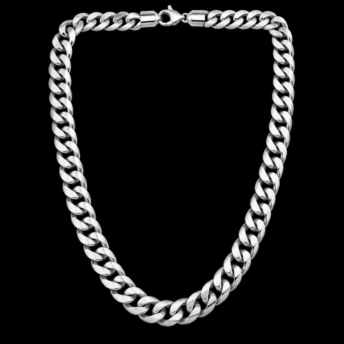 Cuban Link Chain Necklace – 8MM | 50CM (19.7”) | 316L Stainless Steel – Silver